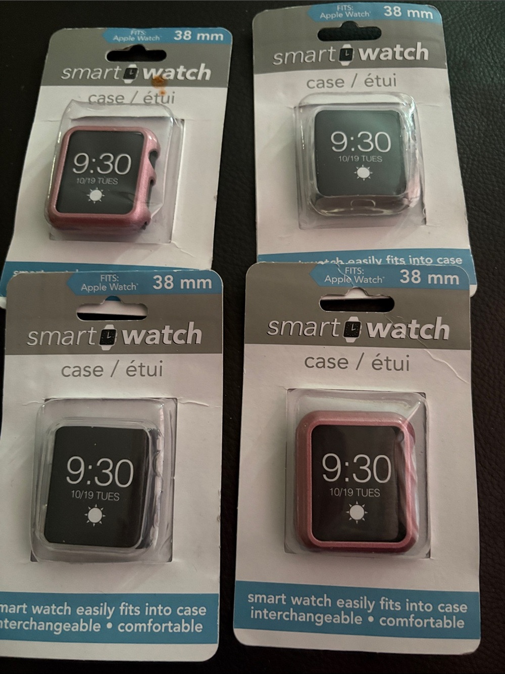 38mm Pink and Silver Smartwatch Cases - 4 Pack